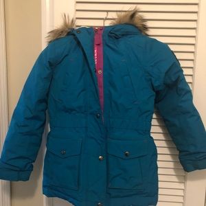 Land’s End winter coat with fur-lined hood